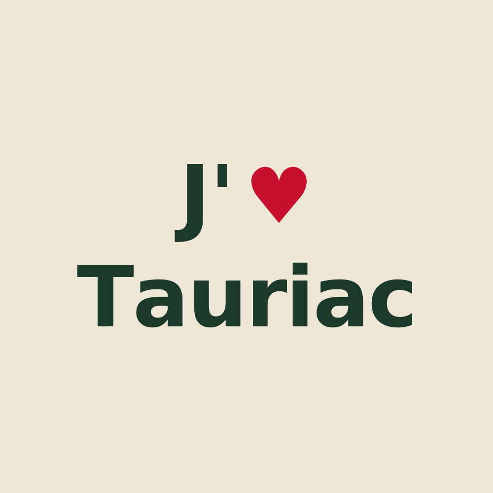 Tote bag personnalisé Tauriac — design J'aime Tauriac
