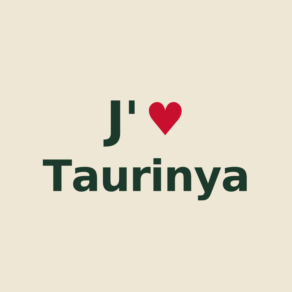 Tote bag personnalisé Taurinya — design J'aime Taurinya