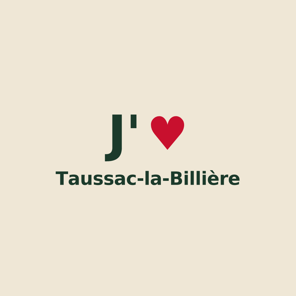 Tote bag personnalisé Taussac-la-Billière — design J'aime Taussac-la-Billière