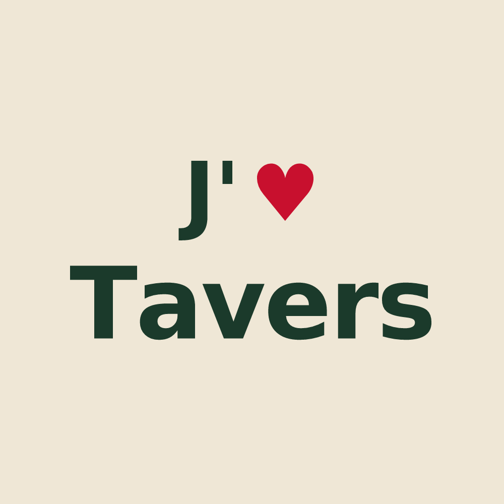 Tote bag personnalisé Tavers — design J'aime Tavers
