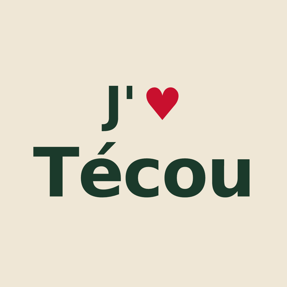 Tote bag personnalisé Técou — design J'aime Técou