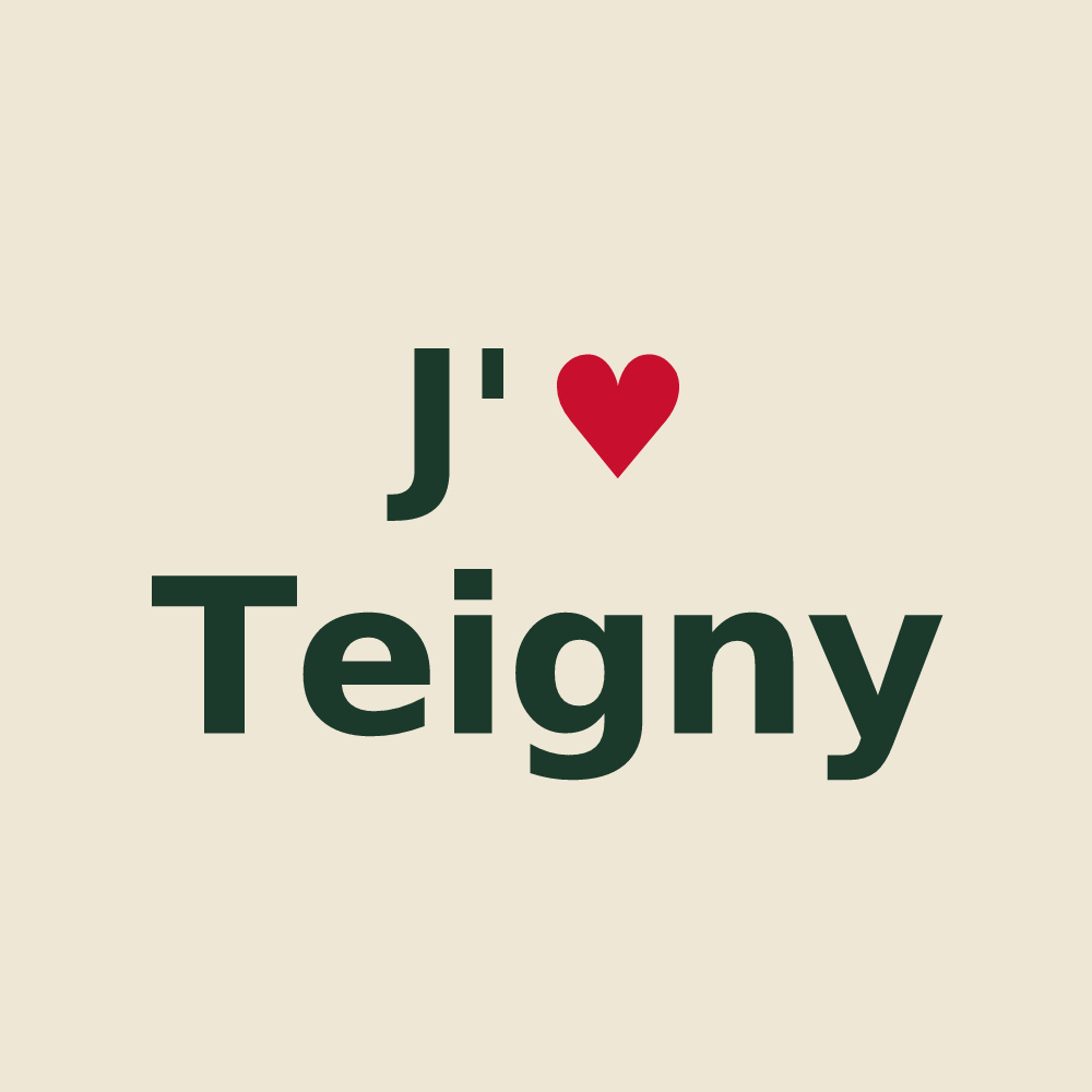Tote bag personnalisé Teigny — design J'aime Teigny