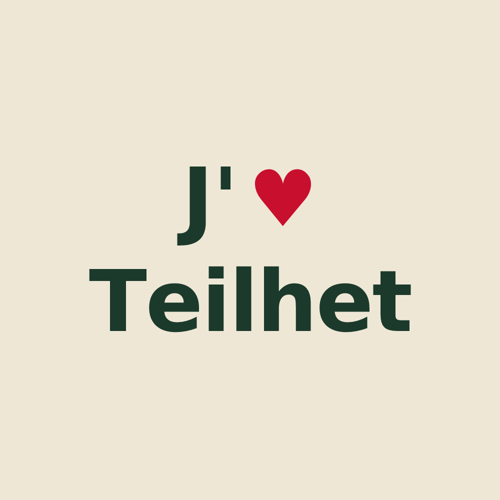 Tote bag personnalisé Teilhet — design « J'aime Teilhet » imprimé sur le tote bag