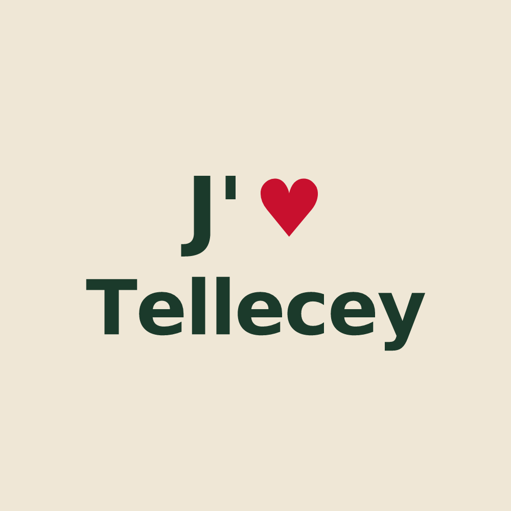 Tote bag personnalisé Tellecey — design J'aime Tellecey