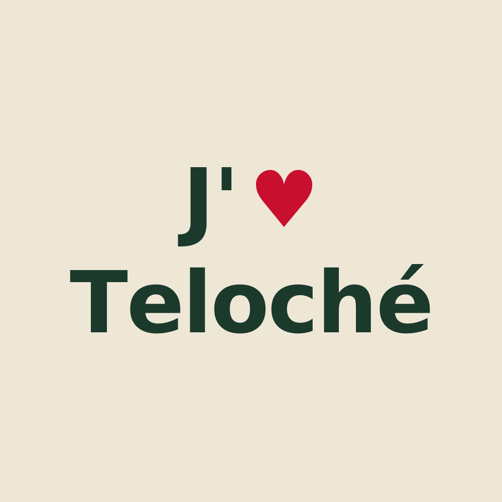 Tote bag personnalisé Teloché — design J'aime Teloché
