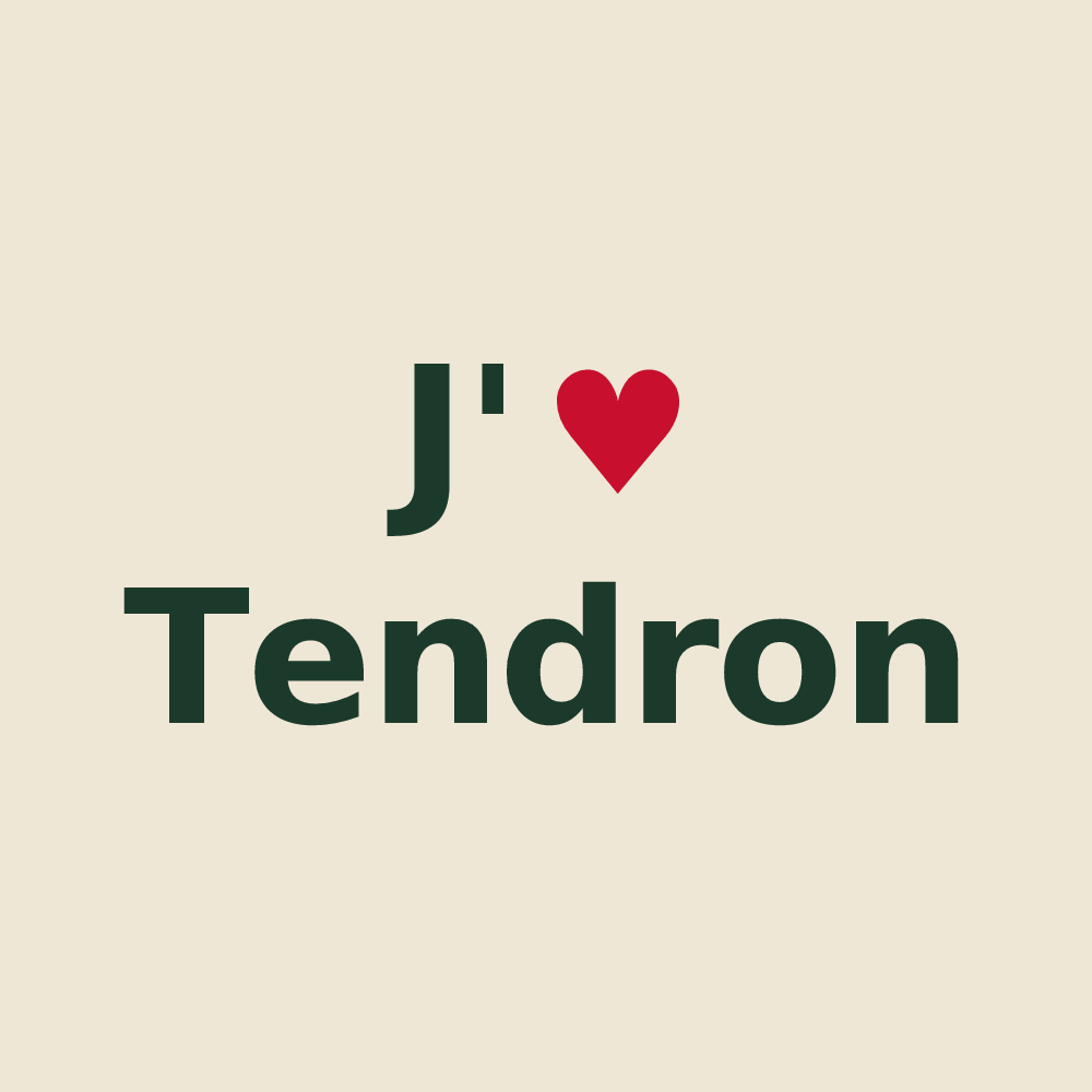 Tote bag personnalisé Tendron — design « J'aime Tendron » imprimé sur le tote bag