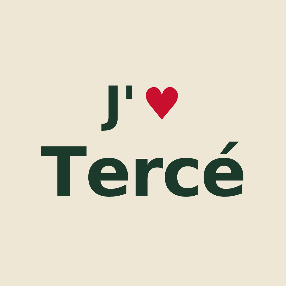 Tote bag personnalisé Tercé — design « J'aime Tercé » imprimé sur le tote bag