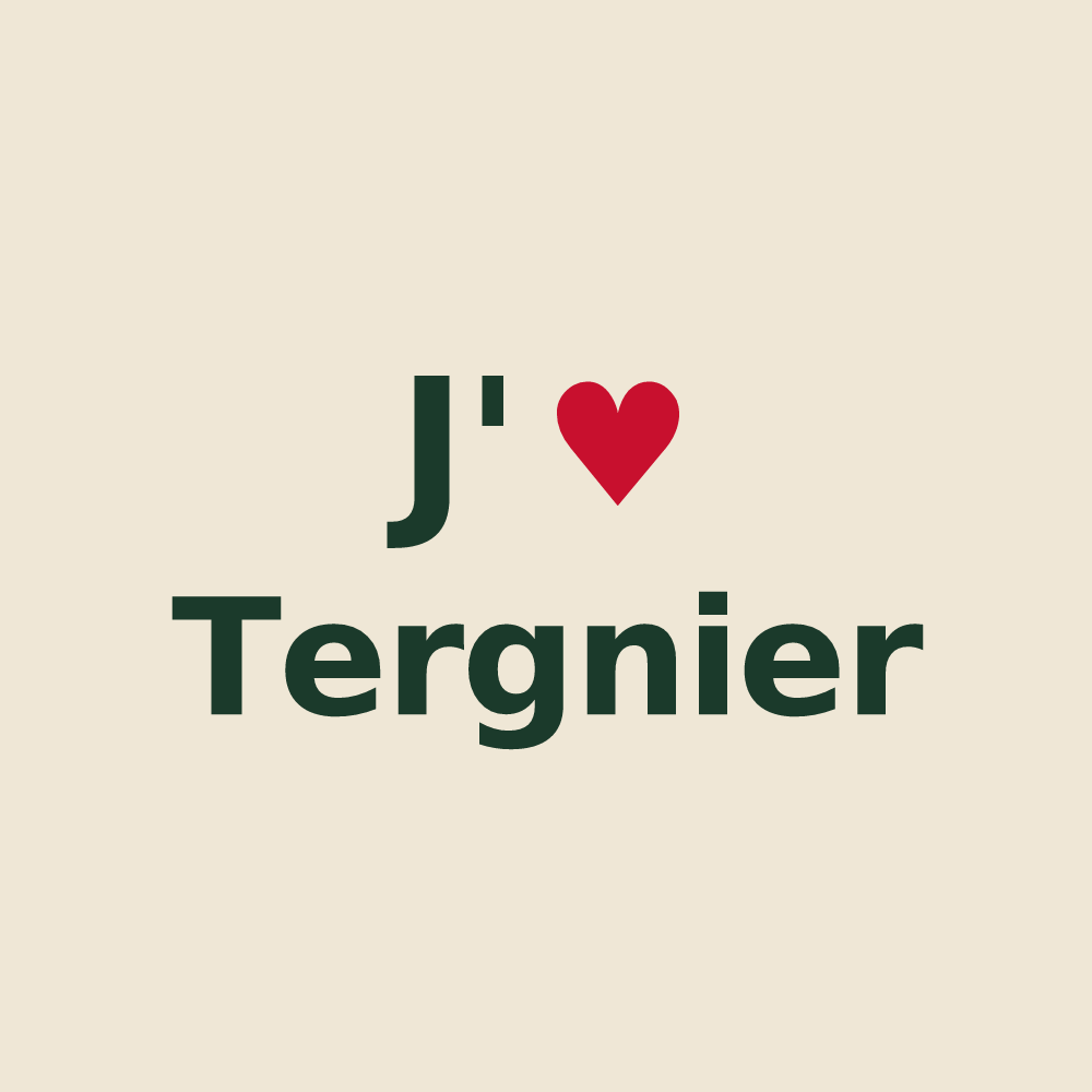 Tote bag personnalisé Tergnier — design « J'aime Tergnier » imprimé sur le tote bag