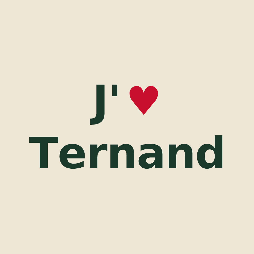 Tote bag personnalisé Ternand — design J'aime Ternand