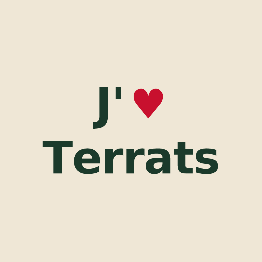 Tote bag personnalisé Terrats — design J'aime Terrats