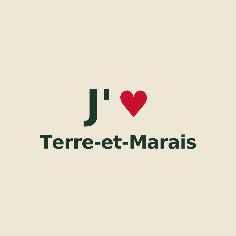 Tote bag personnalisé Terre-et-Marais — design J'aime Terre-et-Marais