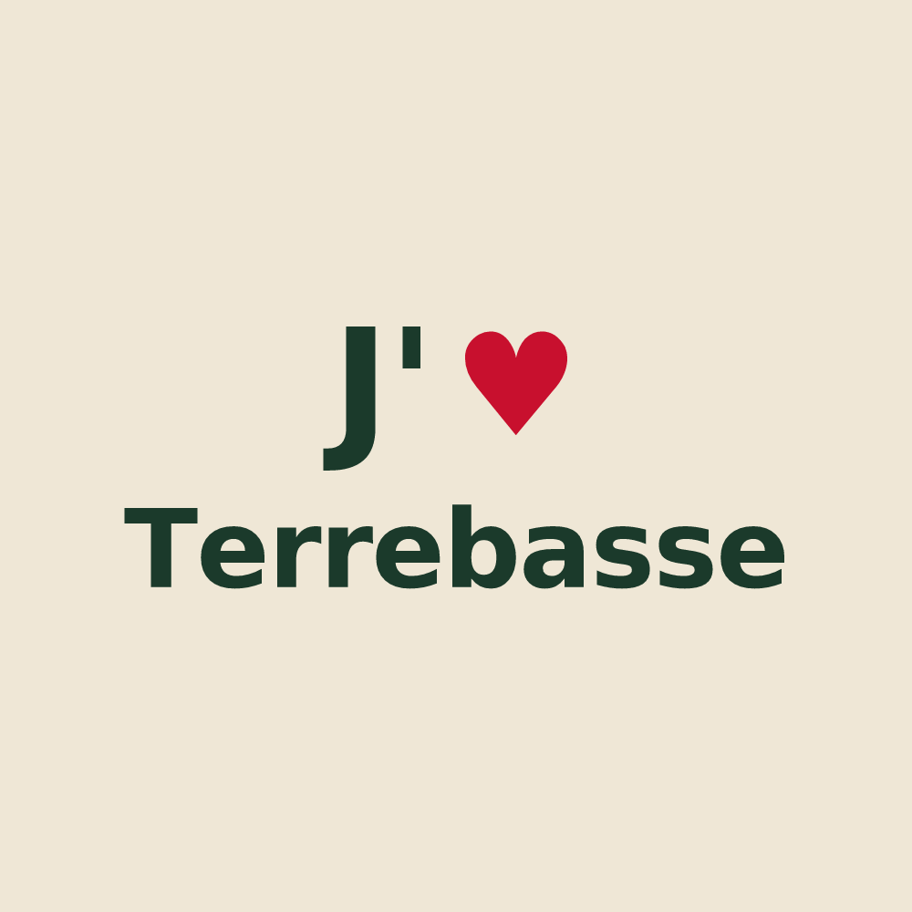 Tote bag personnalisé Terrebasse — design J'aime Terrebasse