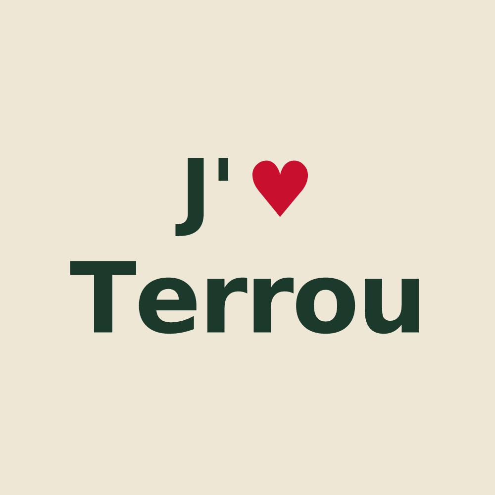 Tote bag personnalisé Terrou — design J'aime Terrou