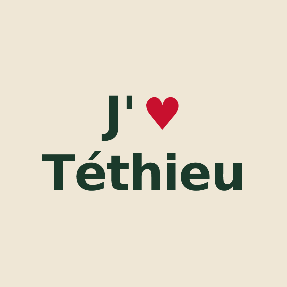 Tote bag personnalisé Téthieu — design J'aime Téthieu