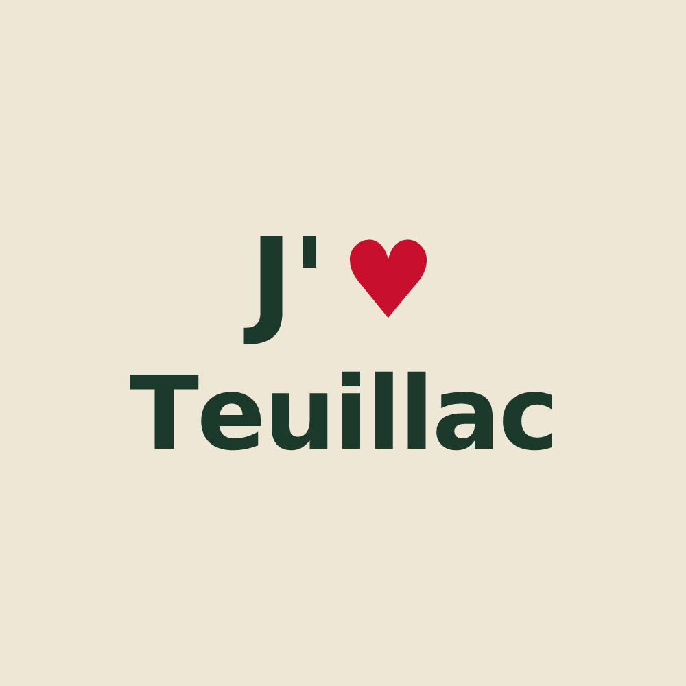 Tote bag personnalisé Teuillac — design J'aime Teuillac