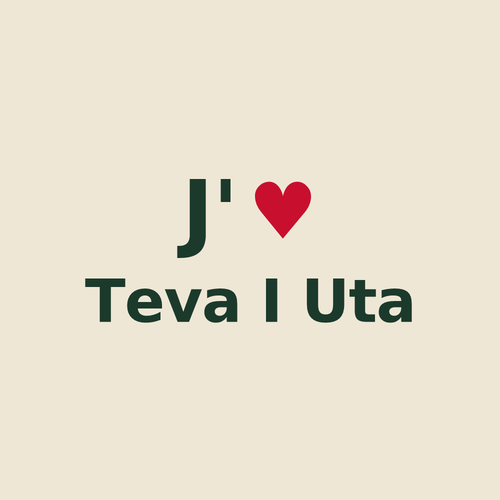 Tote bag personnalisé Teva I Uta — design J'aime Teva I Uta