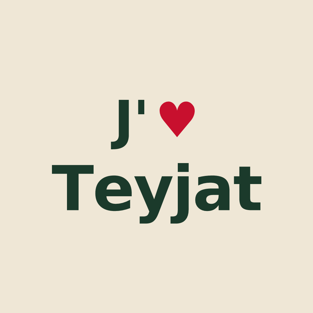 Tote bag personnalisé Teyjat — design J'aime Teyjat