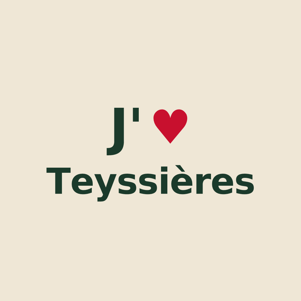 Tote bag personnalisé Teyssières — design J'aime Teyssières