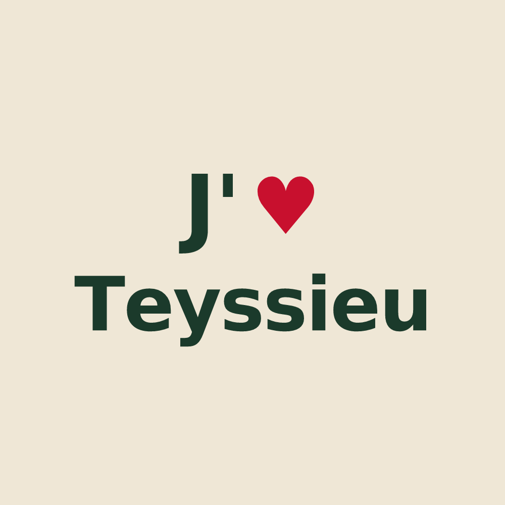 Tote bag personnalisé Teyssieu — design J'aime Teyssieu