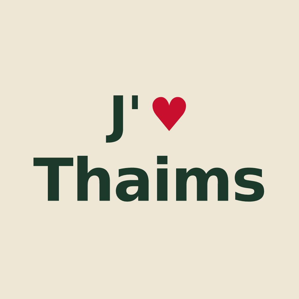 Tote bag personnalisé Thaims — design J'aime Thaims