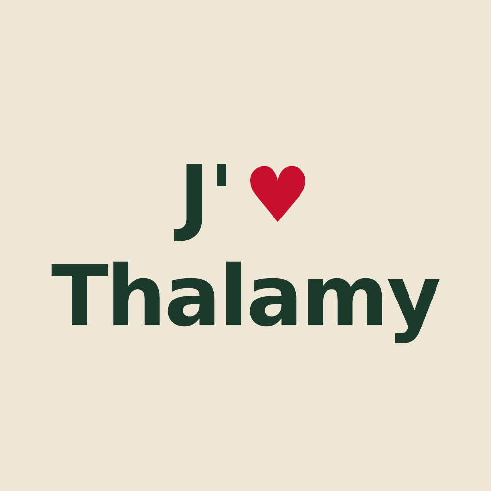 Tote bag personnalisé Thalamy — design J'aime Thalamy