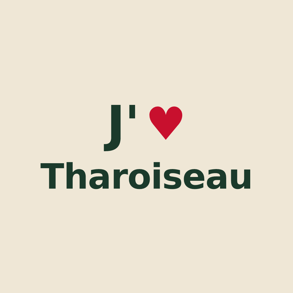 Tote bag personnalisé Tharoiseau — design « J'aime Tharoiseau » imprimé sur le tote bag