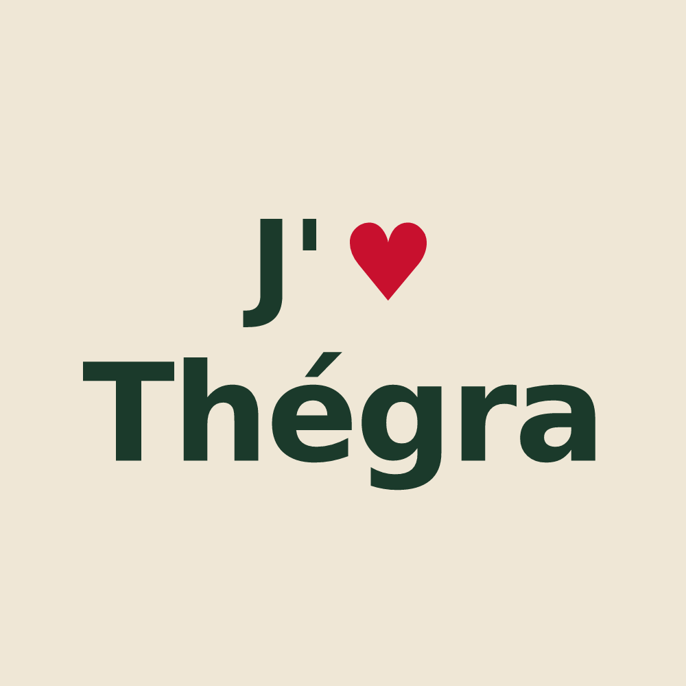 Tote bag personnalisé Thégra — design J'aime Thégra