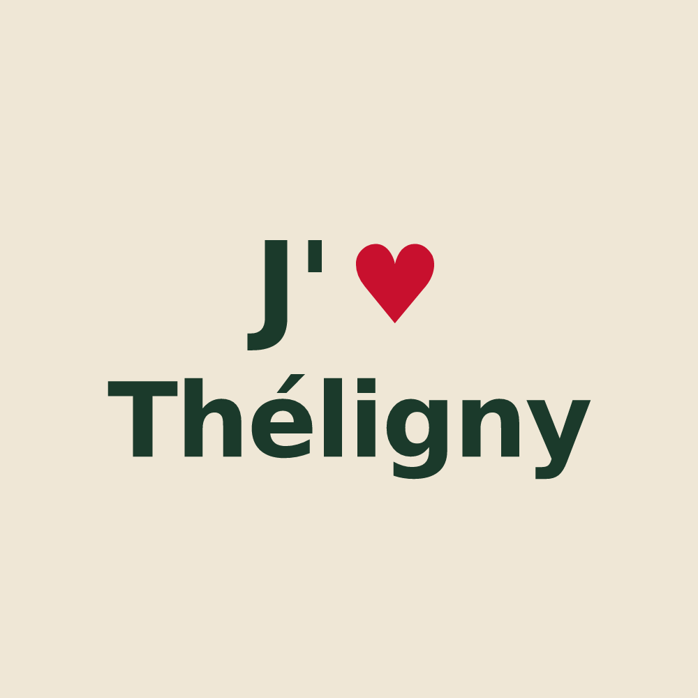 Tote bag personnalisé Théligny — design J'aime Théligny