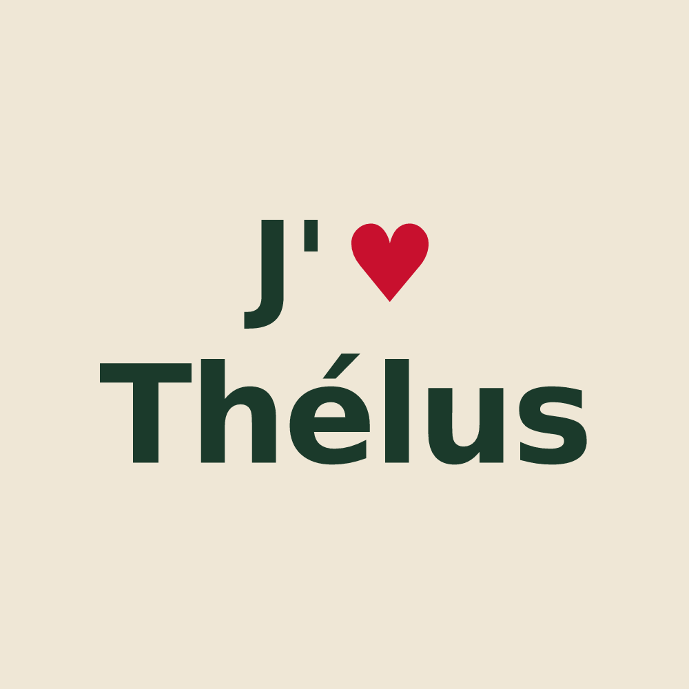 Tote bag personnalisé Thélus — design J'aime Thélus