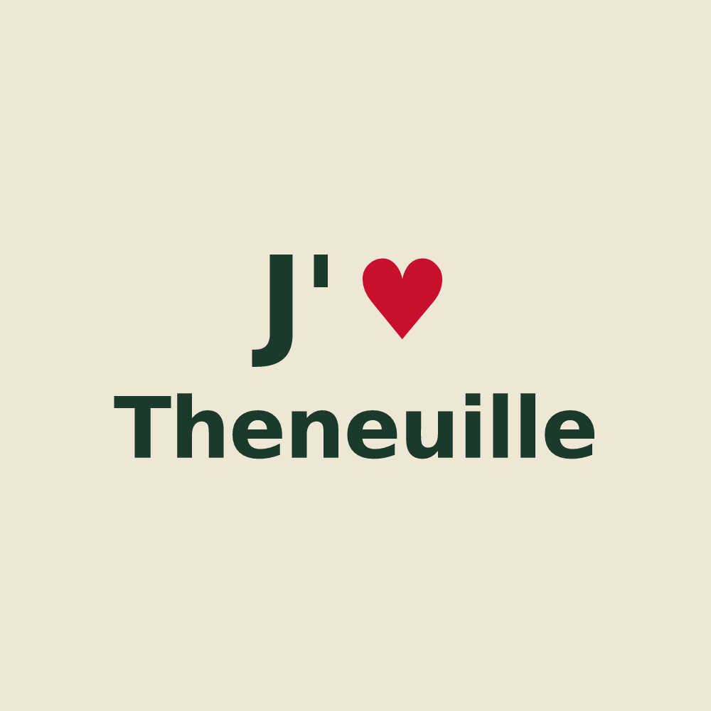 Tote bag personnalisé Theneuille — design J'aime Theneuille
