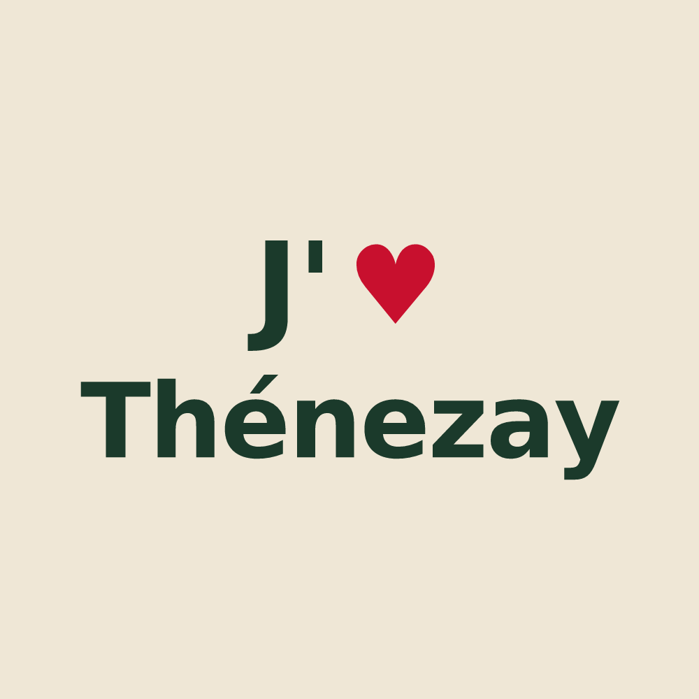 Tote bag personnalisé Thénezay — design J'aime Thénezay
