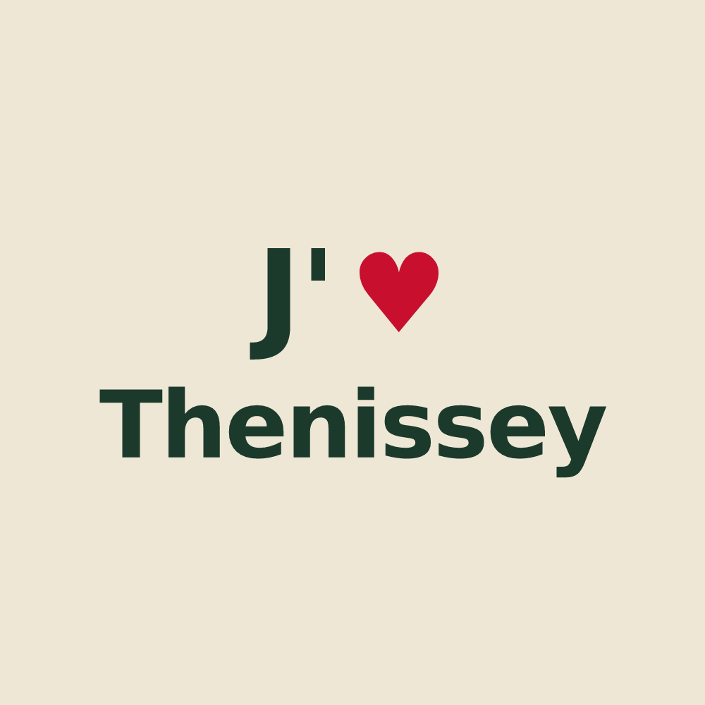 Tote bag personnalisé Thenissey — design J'aime Thenissey