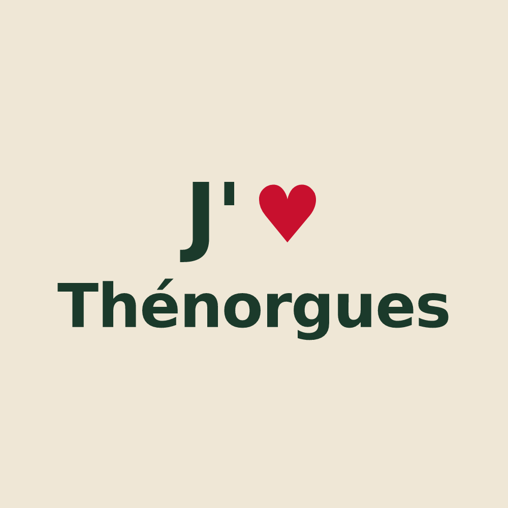 Tote bag personnalisé Thénorgues — design J'aime Thénorgues