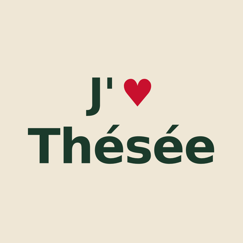 Tote bag personnalisé Thésée — design J'aime Thésée