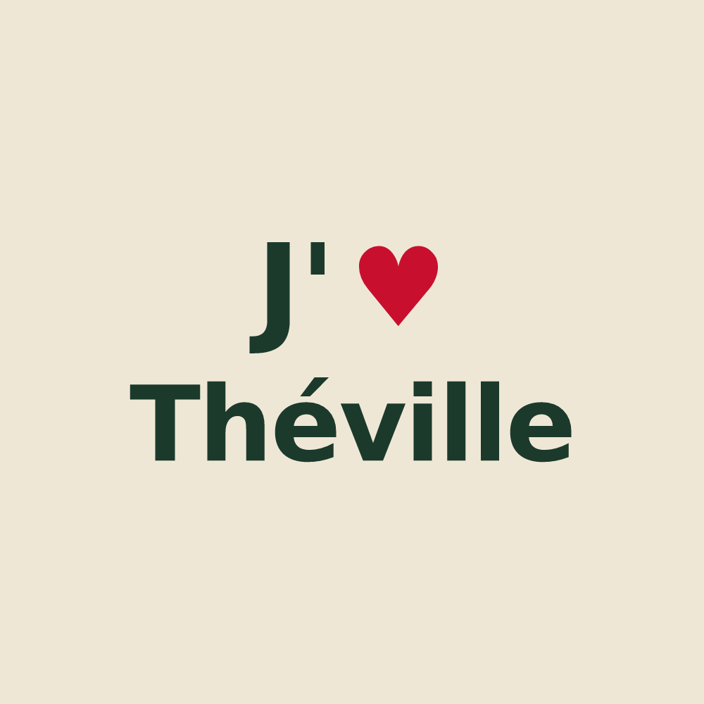 Tote bag personnalisé Théville — design J'aime Théville