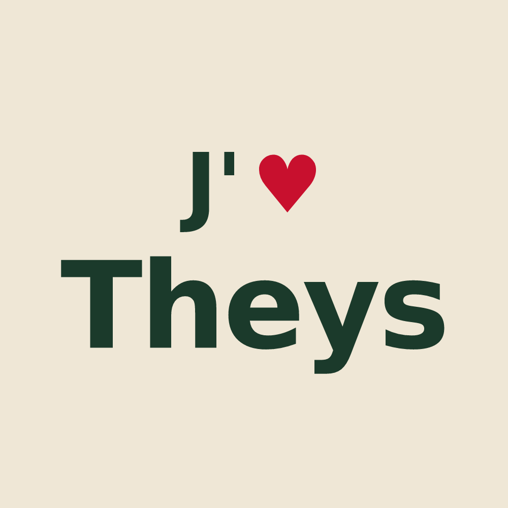 Tote bag personnalisé Theys — design J'aime Theys