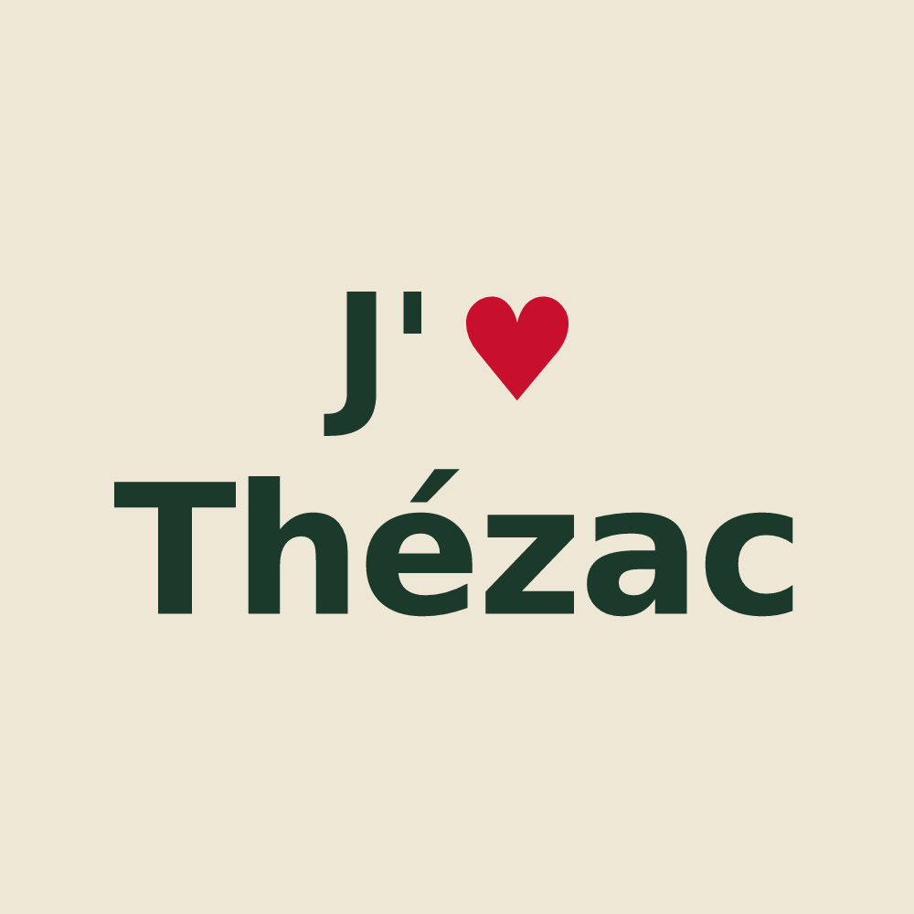 Tote bag personnalisé Thézac — design J'aime Thézac