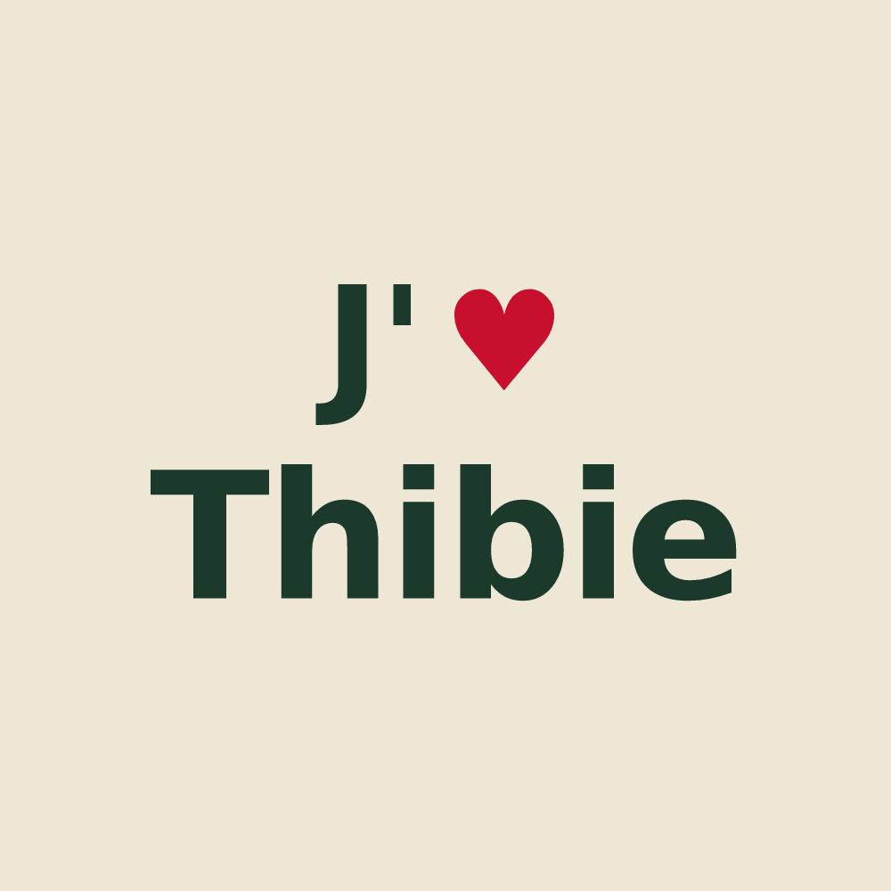 Tote bag personnalisé Thibie — design J'aime Thibie