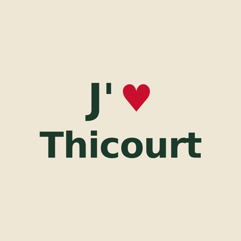 Tote bag personnalisé Thicourt — design J'aime Thicourt