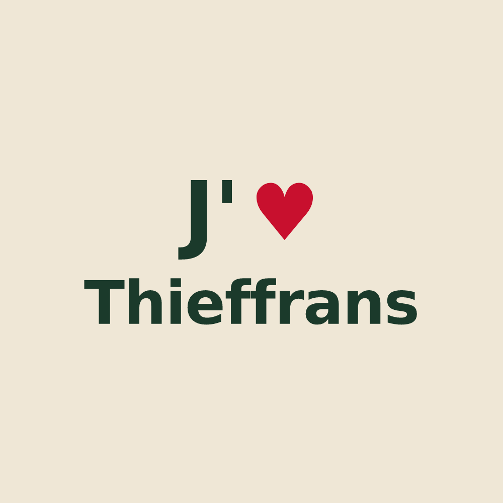 Tote bag personnalisé Thieffrans — design J'aime Thieffrans