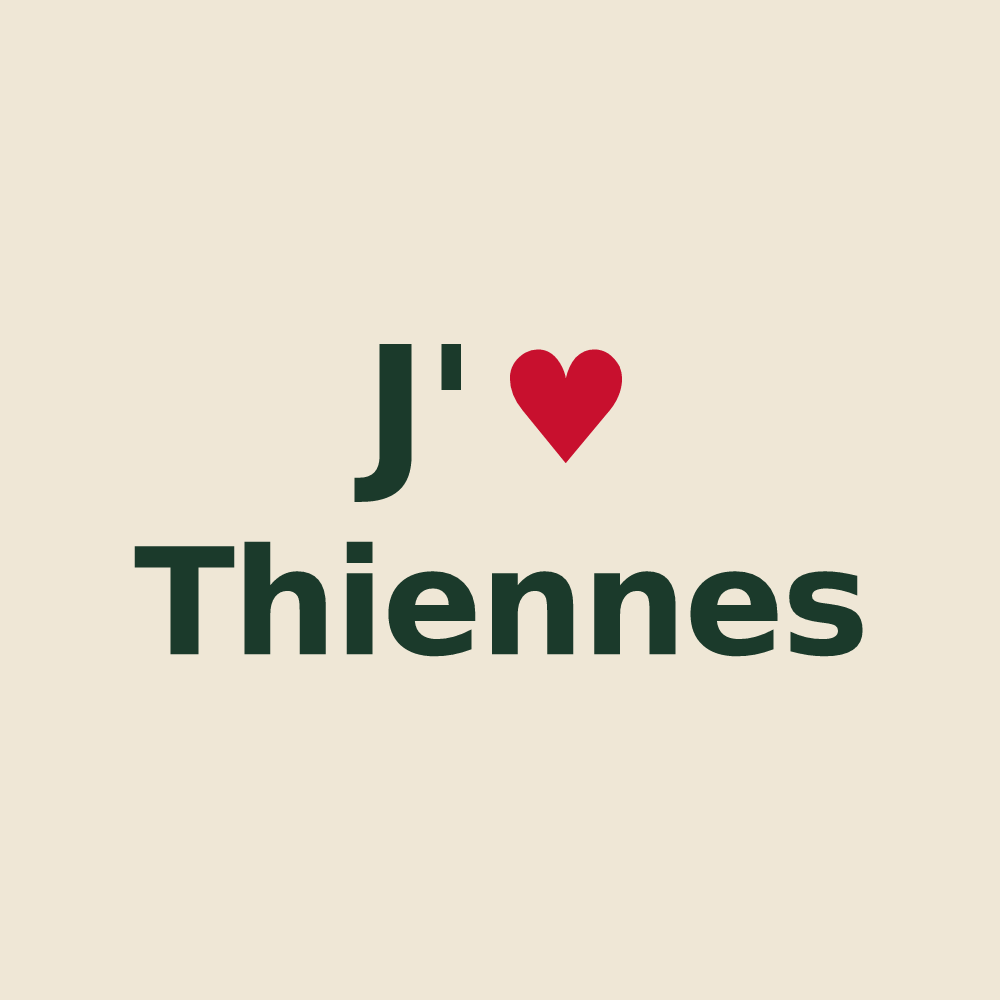 Tote bag personnalisé Thiennes — design J'aime Thiennes