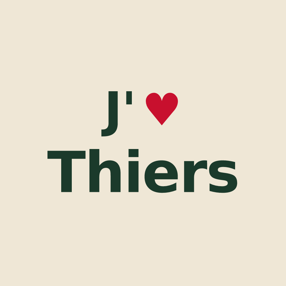 Tote bag personnalisé Thiers — design J'aime Thiers
