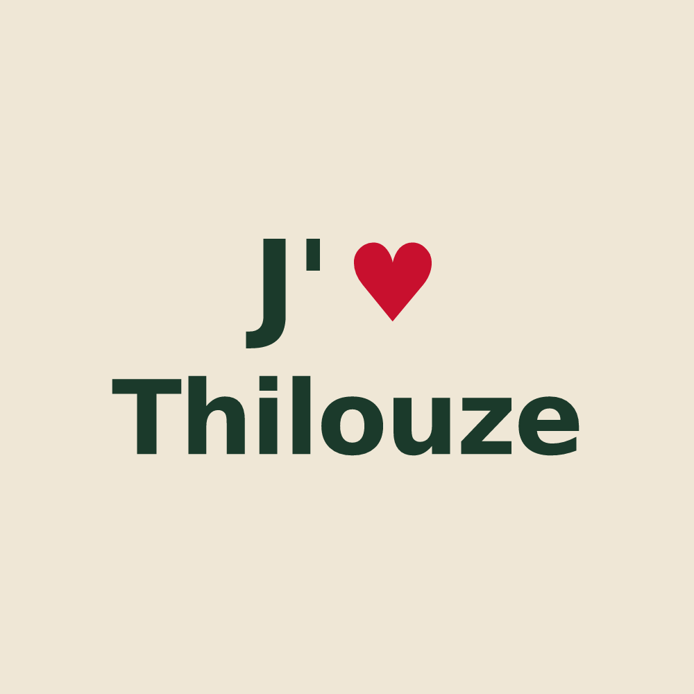 Tote bag personnalisé Thilouze — design « J'aime Thilouze » imprimé sur le tote bag