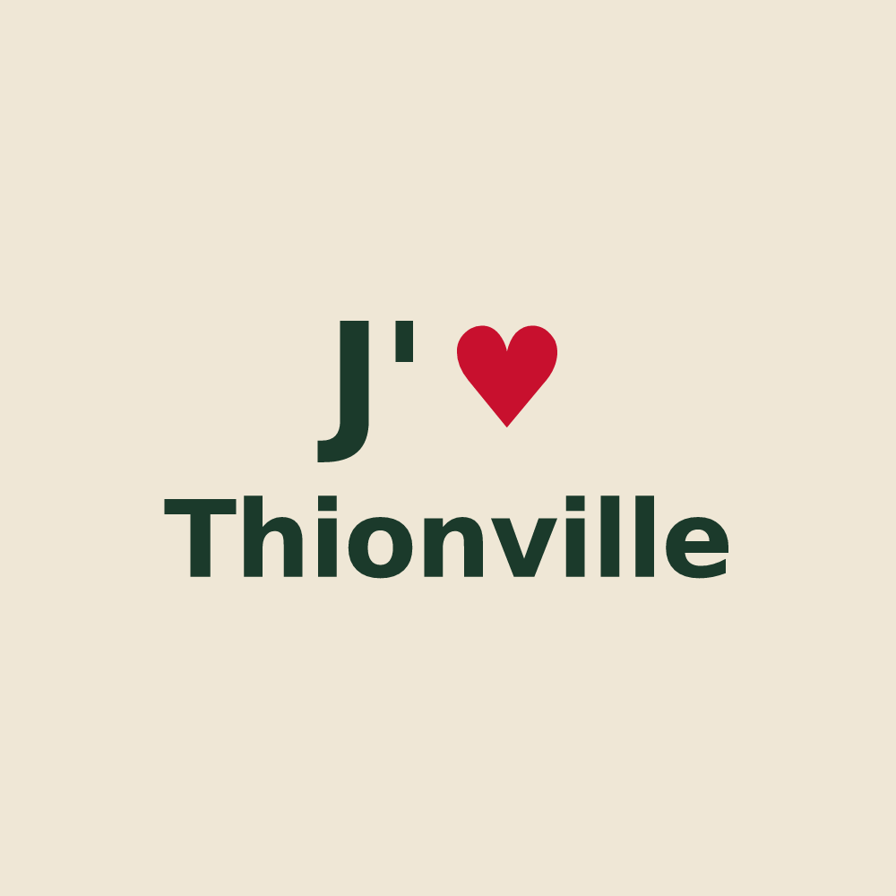Tote bag personnalisé Thionville — design « J'aime Thionville » imprimé sur le tote bag
