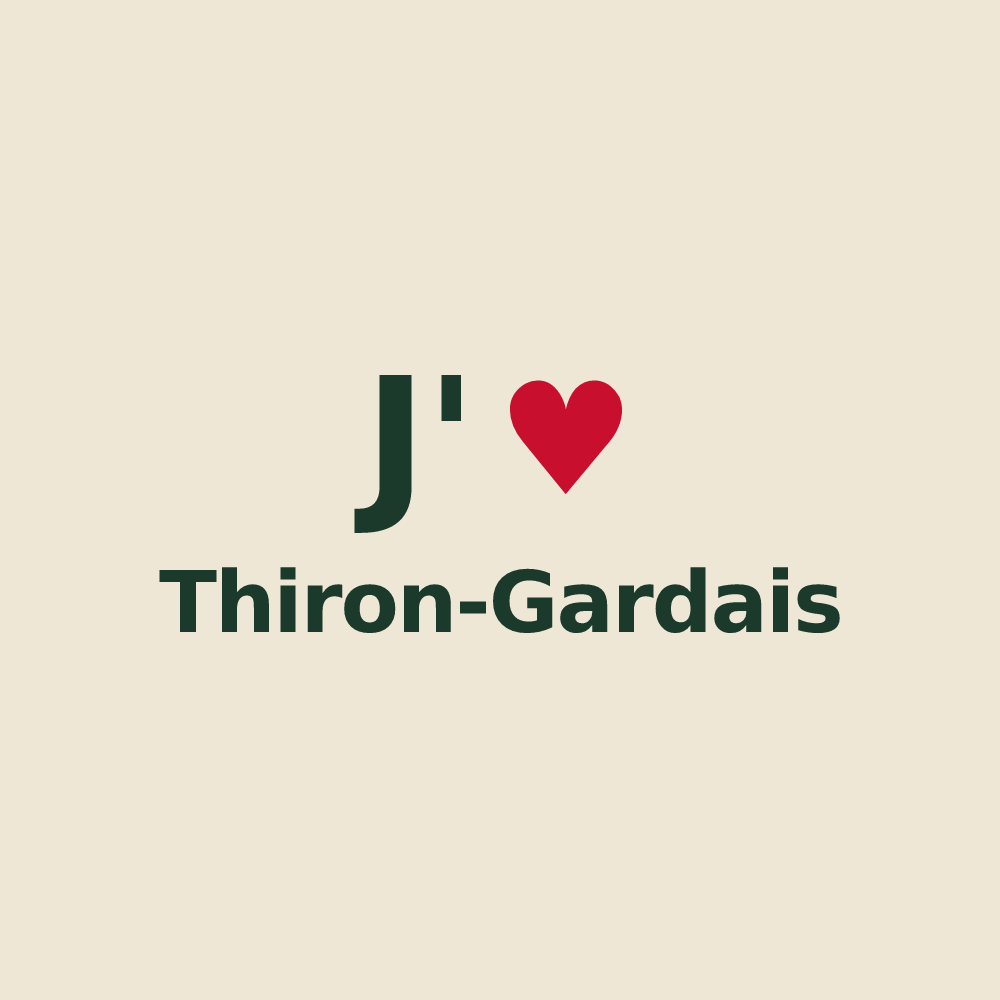 Tote bag personnalisé Thiron-Gardais — design J'aime Thiron-Gardais