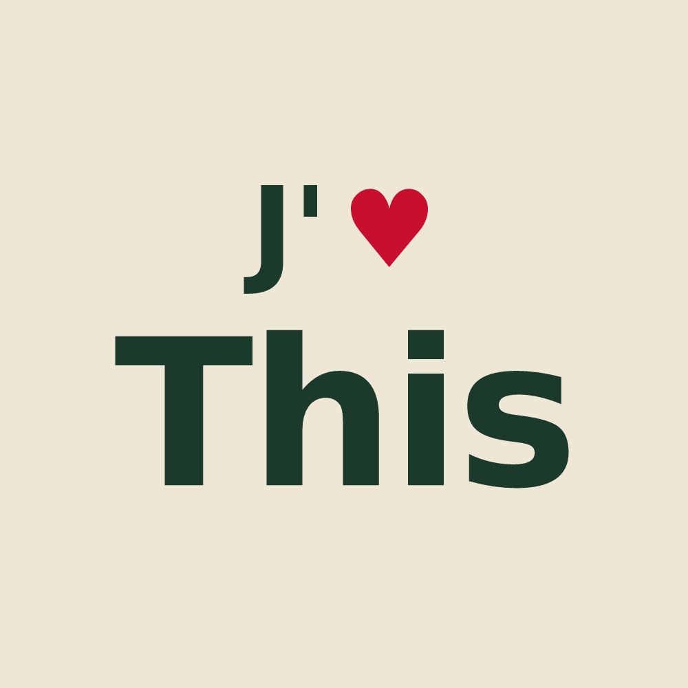 Tote bag personnalisé This — design « J'aime This » imprimé sur le tote bag
