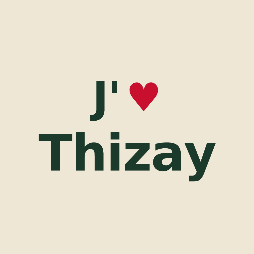 Tote bag personnalisé Thizay — design J'aime Thizay
