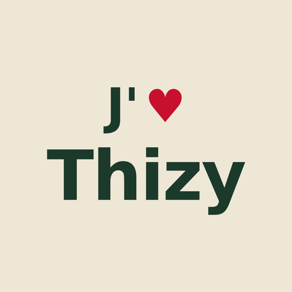 Tote bag personnalisé Thizy — design J'aime Thizy
