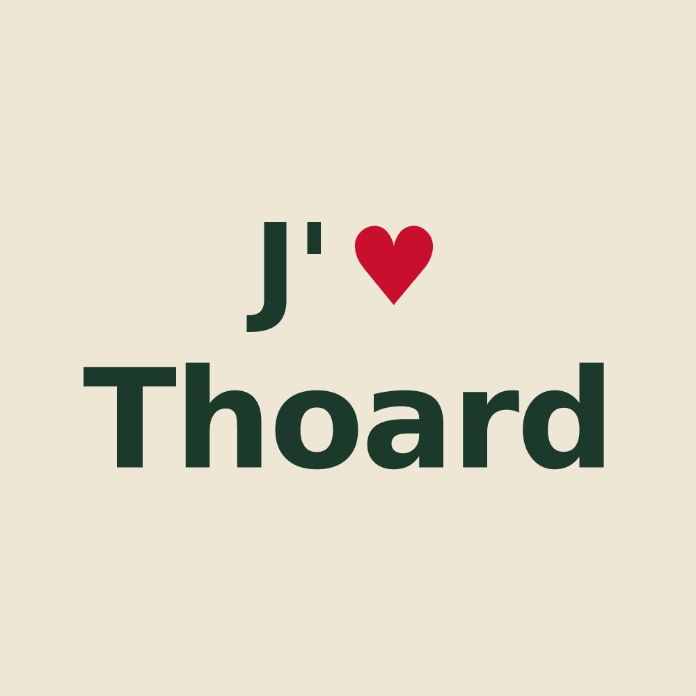 Tote bag personnalisé Thoard — design « J'aime Thoard » imprimé sur le tote bag