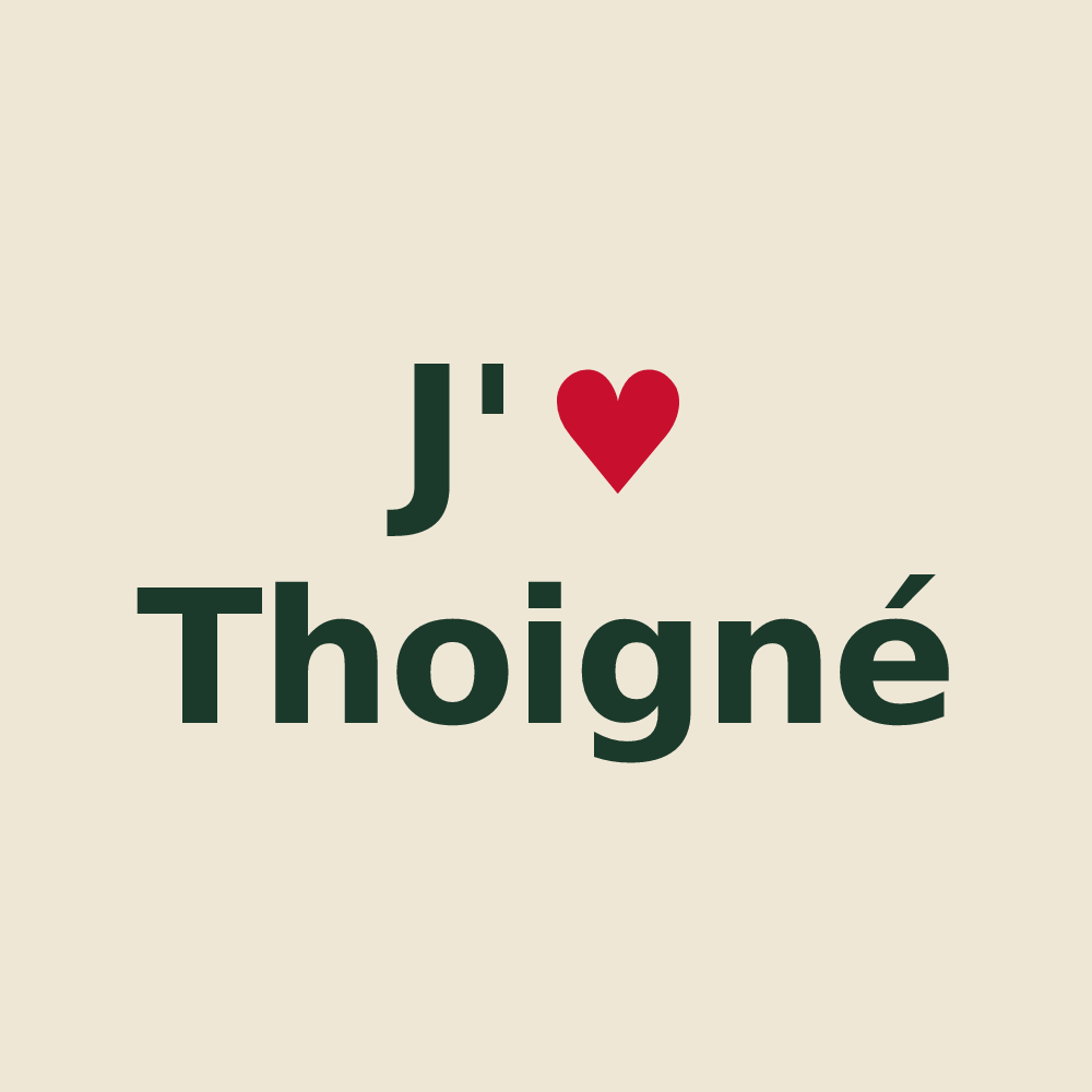 Tote bag personnalisé Thoigné — design J'aime Thoigné